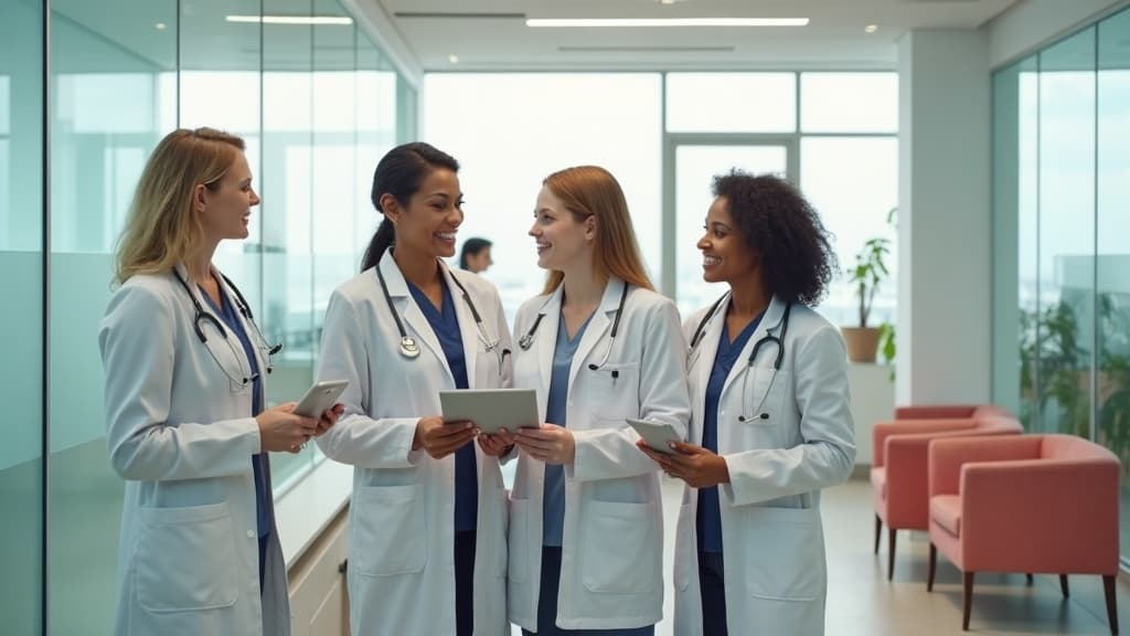 ClaimRight medical billing team collaborating in a bright modern office